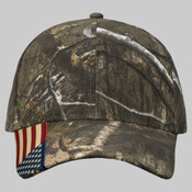 Camo Woven USA Flag Cap