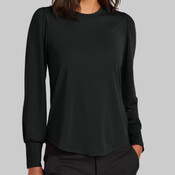 Women's Stretch Jersey Long Sleeve Blouson Top