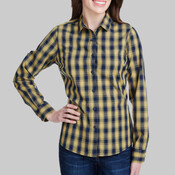 Women's Mulligan Check Long Sleeve Cotton Dress Shirt