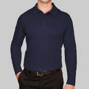 Men's CrownLux Performance® Plaited Long Sleeve Polo