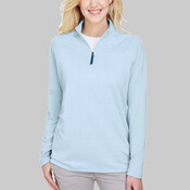 Women's CrownLux Performance® Clubhouse Micro-Stripe Quarter-Zip Pullover