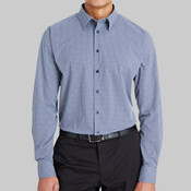 Men's CrownLux Performance® Tonal Mini Check Woven Dress Shirt