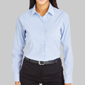 Women's CrownLux Performance® Micro Windowpane Woven Dress Shirt