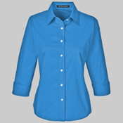 Women's Perfect Fit™ Three-Quarter Sleeve Stretch Poplin Dress Shirt