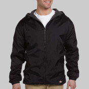Fleece Lined Nylon Hooded Jacket