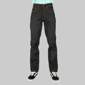 Raw Denim Straight-Leg Jean Pants