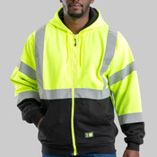 Hi-Vis Class 3 Color Block Full-Zip Hooded Sweatshirt