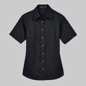Women's Easy Blend™ Short Sleeve Twill Dress Shirt with Stain-Release