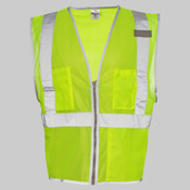 Unisex Premium Brilliant Series® Three-Pocket Zippered Mesh Vest