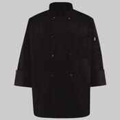 Ten Pearl Button Black Chef Coat