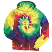 Multi-Color Spiral Tie-Dyed Hooded Sweatshirt