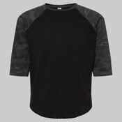 Youth Baseball Fine Jersey Three-Quarter Sleeve Tee