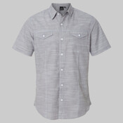 Men's Textured Solid Short Sleeve Shirt