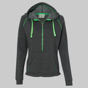 Women's Half-Zip Triblend Hooded Pullover Sweatshirt