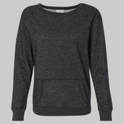 Women’s Glitter French Terry Wide Neck Sweatshirt