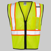 Economy Contrasting Vest with Zippered Front