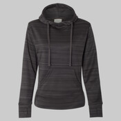 Women's Odyssey Striped Performance Fleece Lapover Hooded Sweatshirt