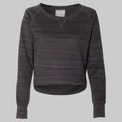 Women's Odyssey Striped Performance Fleece Hi-Low Crewneck Sweatshirt