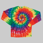 Multi-Color Spiral Tie-Dyed Long Sleeve T-Shirt