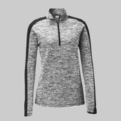 Women's PosiCharge ® Electric Heather Colorblock 1/4 Zip Pullover