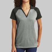 Women's PosiCharge ® RacerMesh ® Raglan Heather Block Polo