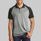 PosiCharge ® RacerMesh ® Raglan Heather Block Polo