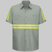 Enhanced Visibility Short Sleeve Cotton Work Shirt - Tall Sizes
