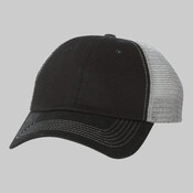 Contrast-Stitch Mesh-Back Cap