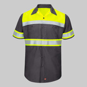Hi-Visibility Colorblock Ripstop Short Sleeve Work Shirt