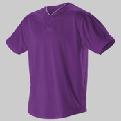 Men's Two Button Mesh Baseball Jersey With Piping
