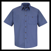 Mini-Plaid Uniform Short Sleeve Shirt - Tall Sizes