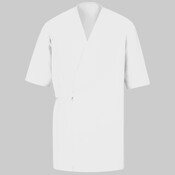 Collarless Poplin Butcher Wrap