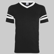 Youth V-Neck Jersey with Striped Sleeves