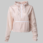 Women's Lightweight Quarter-Zip Pullover Crop Windbreaker