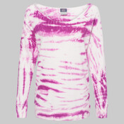 Women's French Terry Off-the-Shoulder Tie-Dyed Sweatshirt