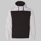 Mélange Fleece Colorblocked Hooded Sweatshirt