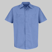 Men's Industrial Stripe Short Sleeve Work Shirt