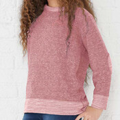 Youth Harborside Mélange French Terry Long Sleeve with Elbow Patches
