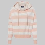 Women's Striped Fleece Boxy Hooded Sweatshirt