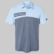 Men's Heathered Colorblocked 3-Stripes Polo
