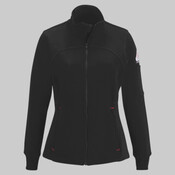 Women's Zip Front Fleece Jacket-Cotton/Spandex Blend