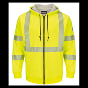 Hi-Visibility Zip-Front Hooded Fleece Sweatshirt with Waffle Lining - Tall Sizes