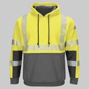 Hi-Visibility Color-Blocked Pullover Hooded Fleece Sweatshirt