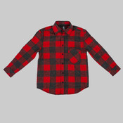Youth Open Pocket Long Sleeve Flannel Shirt