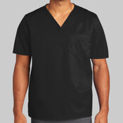Unisex WorkFlex Chest Pocket V Neck Top