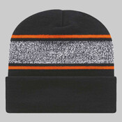 USA-Made Variegated Striped Cuffed Beanie