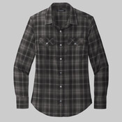 Women's Long Sleeve Ombre Plaid Shirt