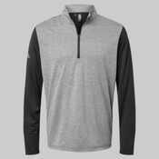Heather Block Print Quarter-Zip Pullover