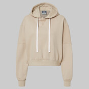 Women's Sueded Fleece Crop Hooded Sweatshirt