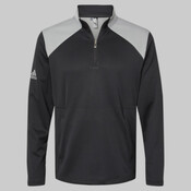 Textured Mixed Media Quarter-Zip Pullover